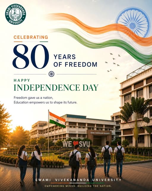 Swami Vivekananda University celebrated the 80th Independence Day on campus with patriotic fervour