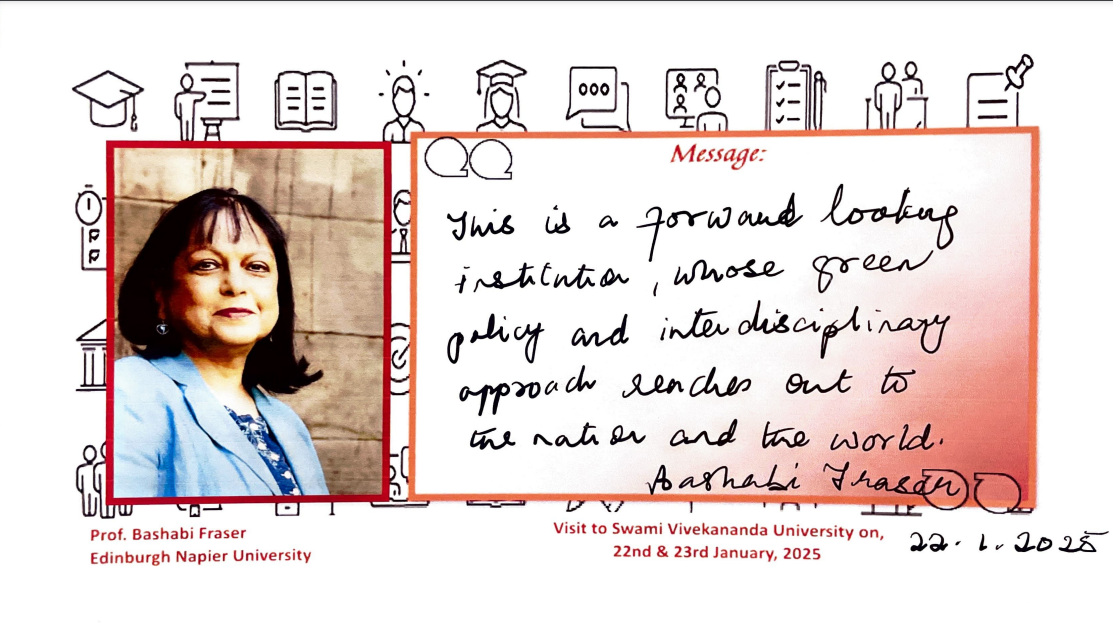 An appreciation received by Swami Vivekananda University