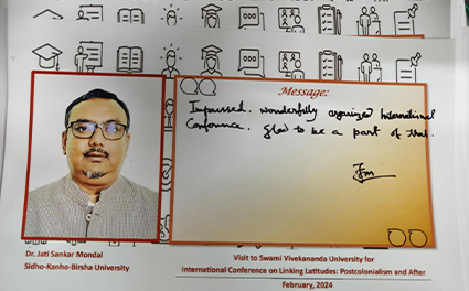 An appreciation received by Swami Vivekananda University
