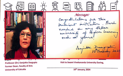 An appreciation received by Swami Vivekananda University