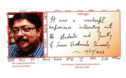 An appreciation received by Swami Vivekananda University