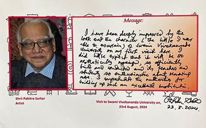 An appreciation received by Swami Vivekananda University