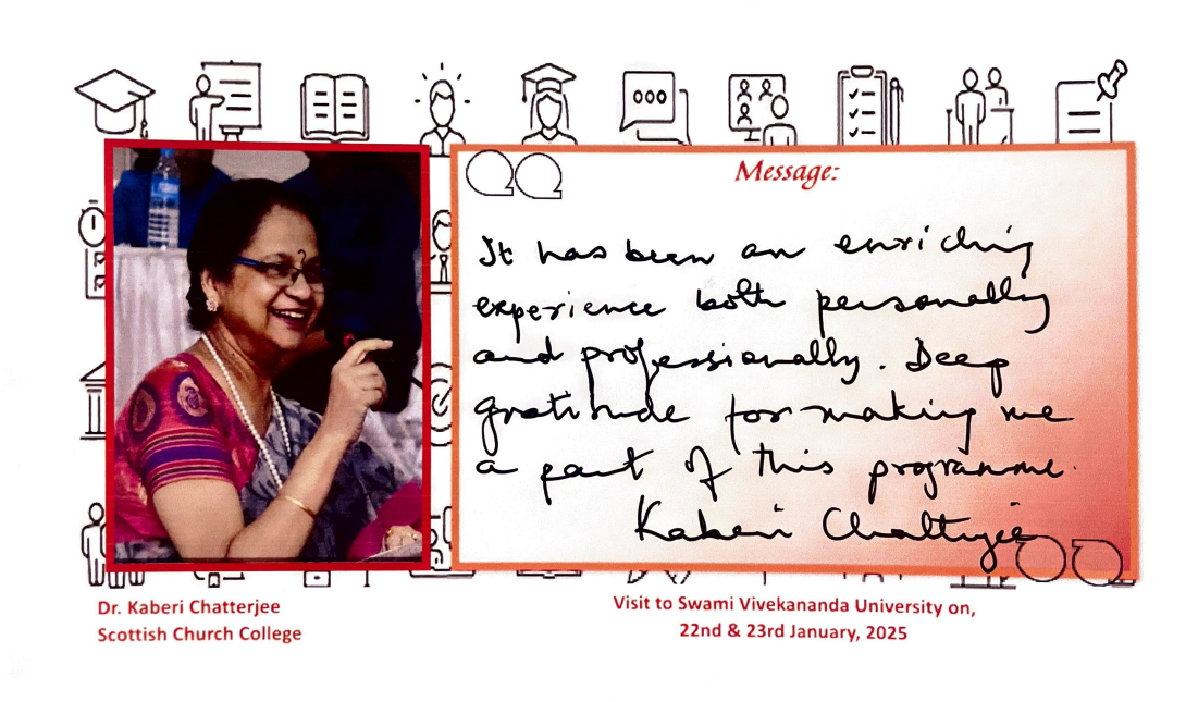 An appreciation received by Swami Vivekananda University