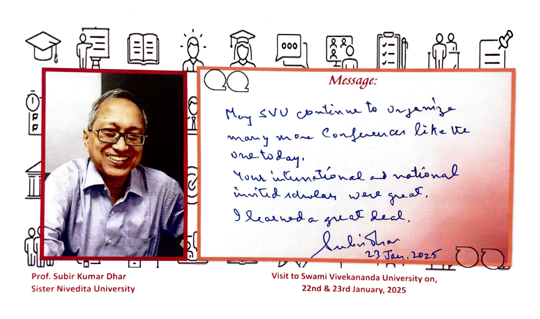An appreciation received by Swami Vivekananda University