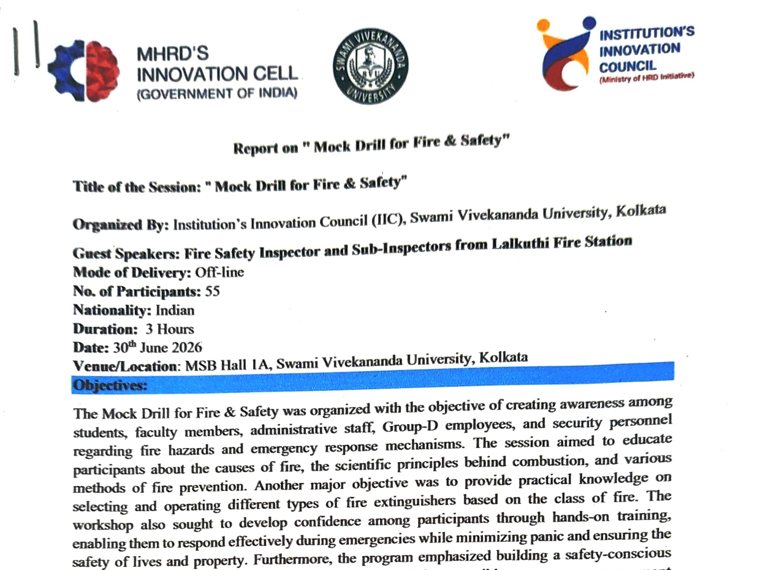 The cover of the Institution&rsquo;s Innovation Council report on Mock Drill for Fire & Safety
