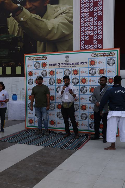 Cadets competing at the karate tournament on campus
